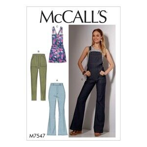 #M7547 McCall's Pattern - Misses' Jeans, Shortalls, & Overalls Sz 6-14 UNCUT FF
